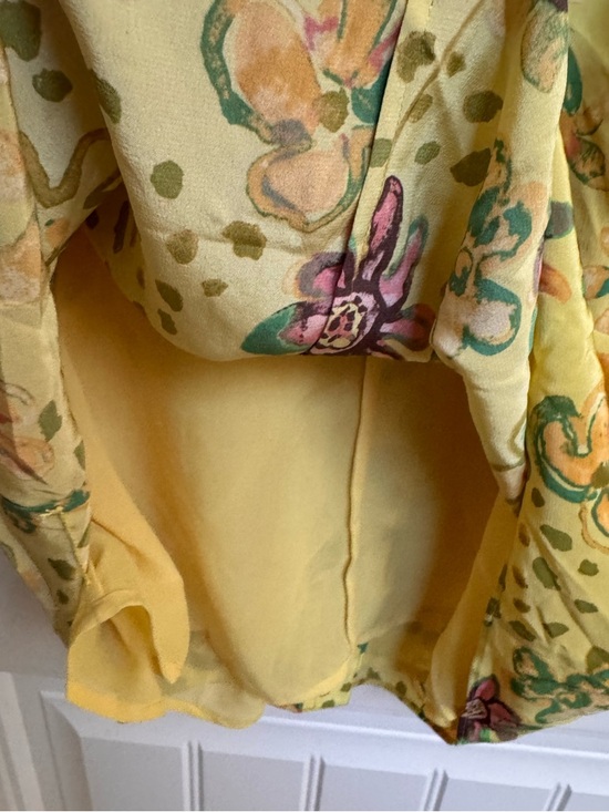 Le Fou Wilfred Tango Silk Yellow Floral Mini Dress. Size 6 - Picture 7 of 10